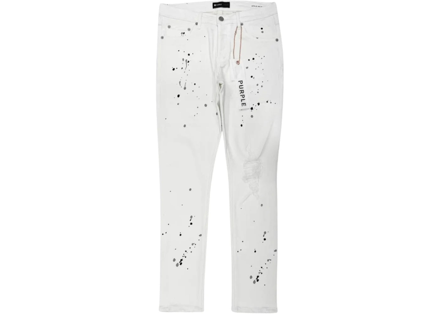 Purple Brand Paint Blowout Denim Pants White