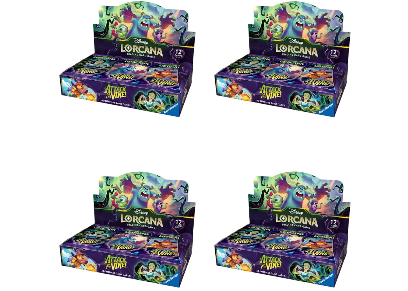 2026 Disney Lorcana Ravensburger Attack of the Vine! Booster Pack Display 4x Lot -1