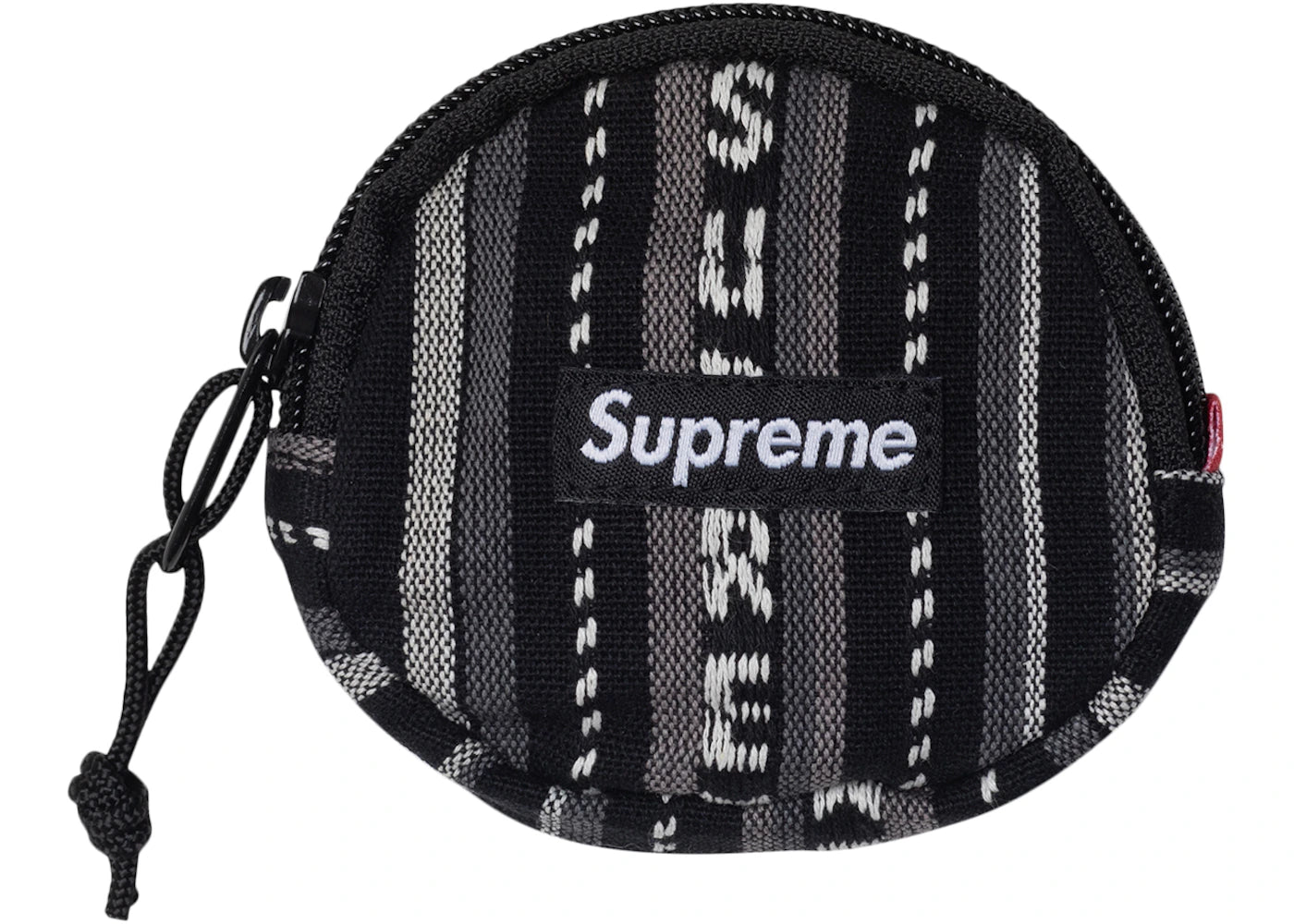 Supreme Woven Stripe Coin Pouch Black -1