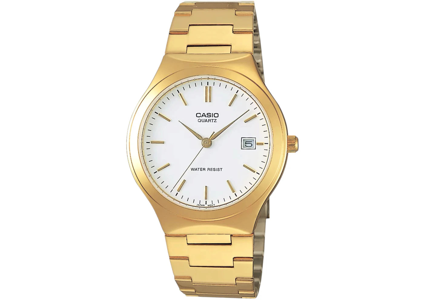 Casio Men’s Gold-Tone Analog Quartz Watch with White Dial MTP-1170N-7A -1