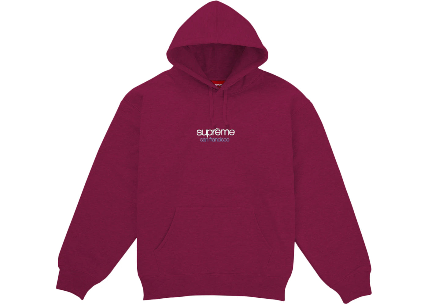Supreme Classic Logo Shop Hooded Sweatshirt Red -1