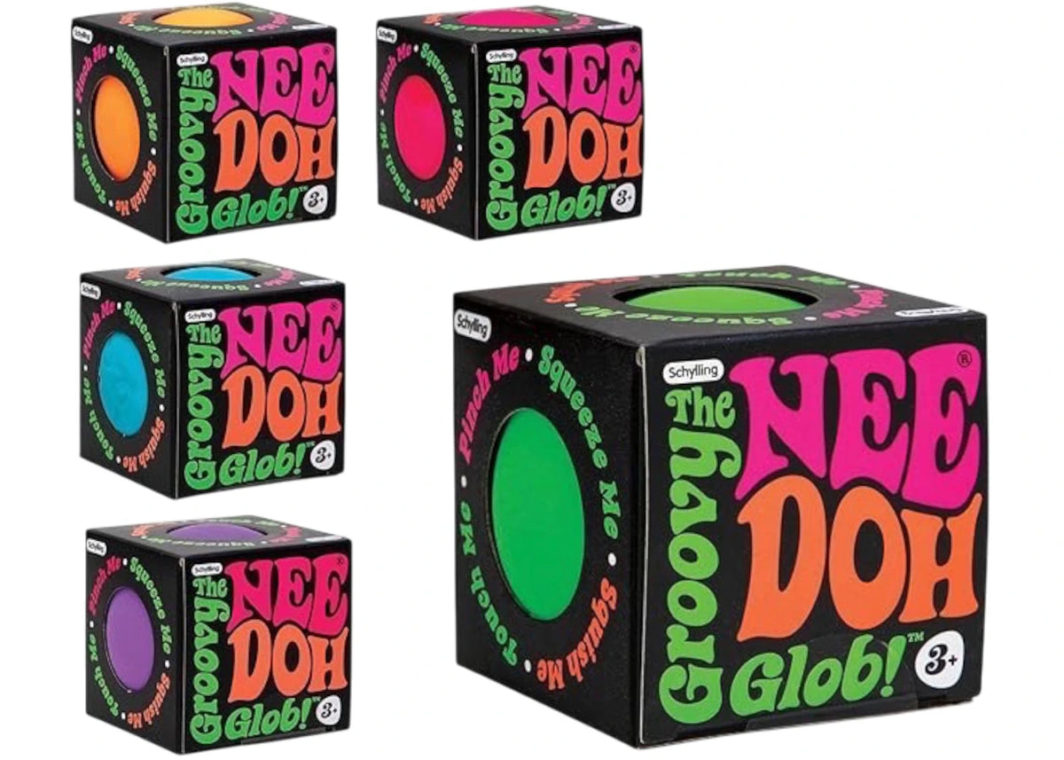 NeeDoh The Groovy Glob! Squishy Fidget Toy 5x Lot Pink/Orange/Purple/Green/Blue -1