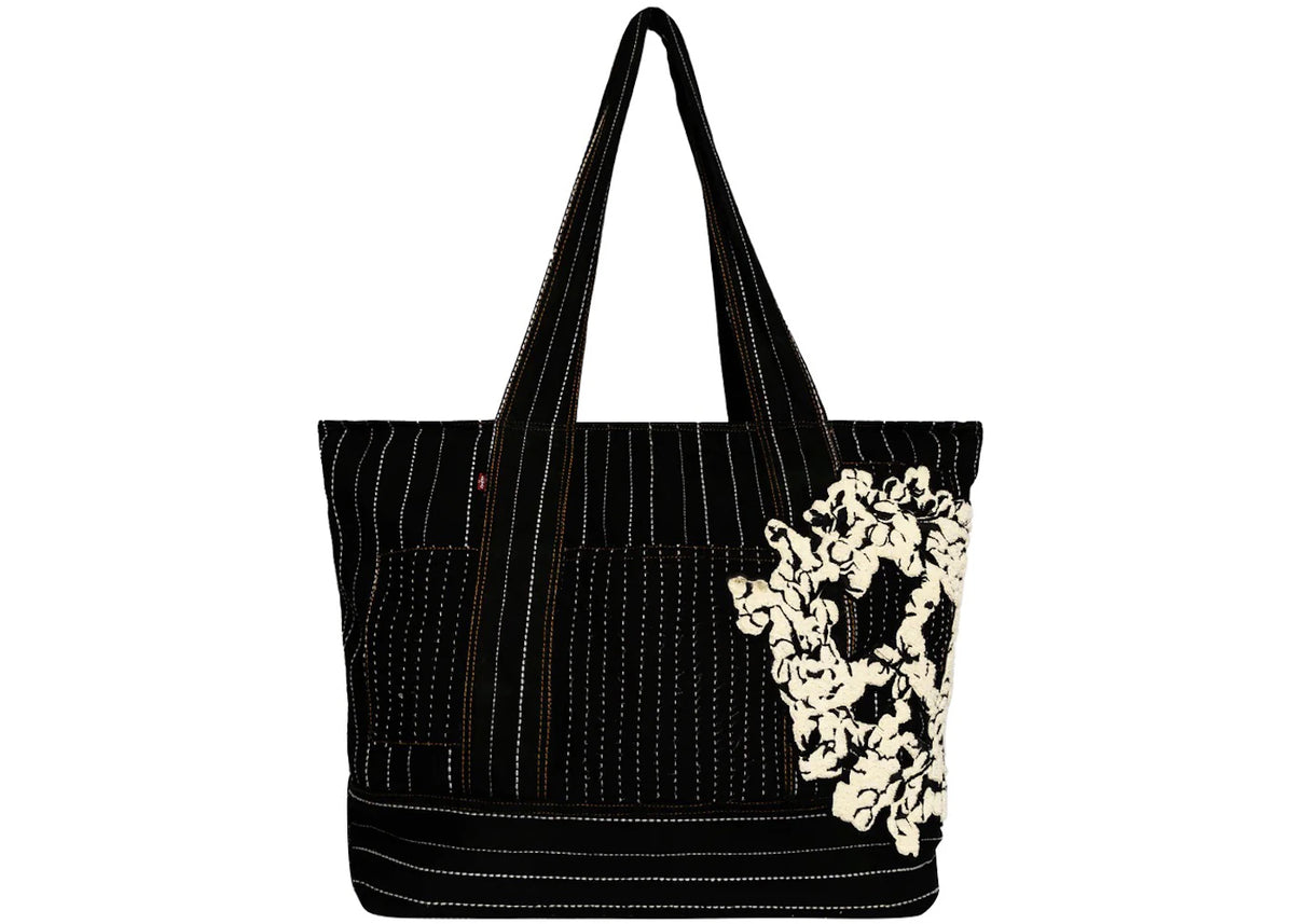 Denim Tears Peace Patchwork Tote Black -1