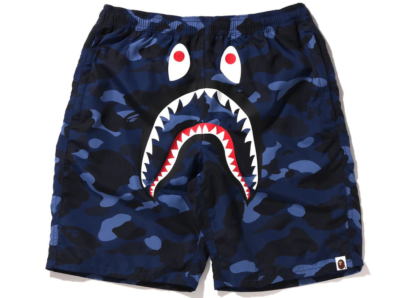 BAPE Color Camo Shark Beach Shorts (SS22) Navy -1