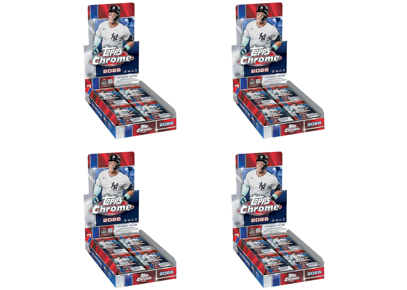2026 Topps Chrome Baseball Hobby Box 4x Lot -1