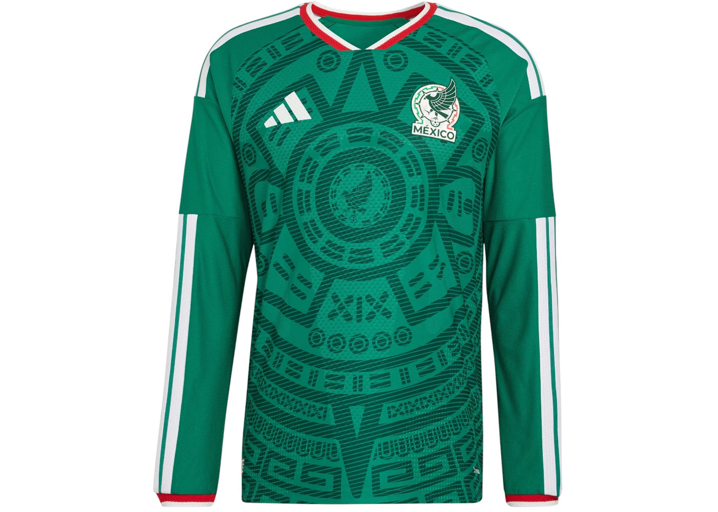 adidas Mexico 2026 Home Authentic Long Sleeve Jersey Bold Green -1