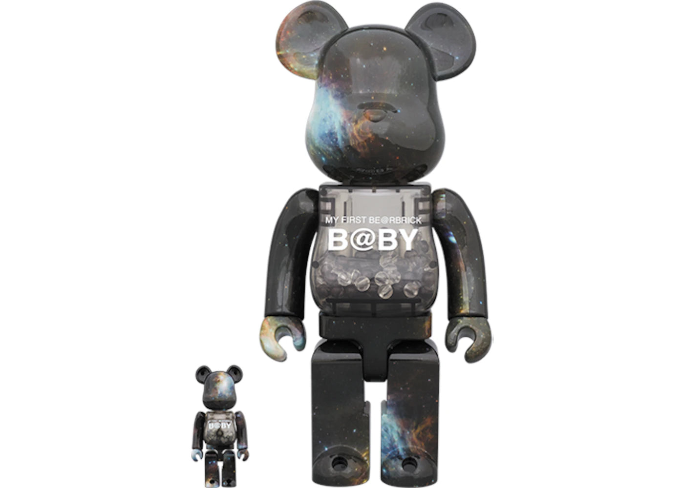 Bearbrick My First Bearbrick Baby Space Version 100% & 400% Black -1