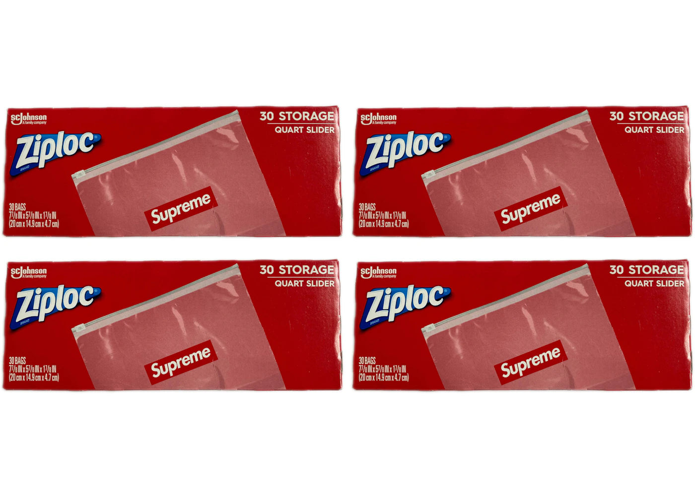 Supreme Ziploc Bags 4x Lot (Box Of 30) -1