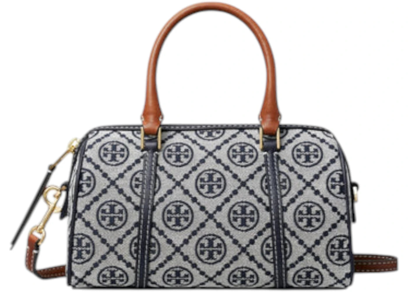 Tory Burch T Monogram Mini Barrel Bag Navy -1