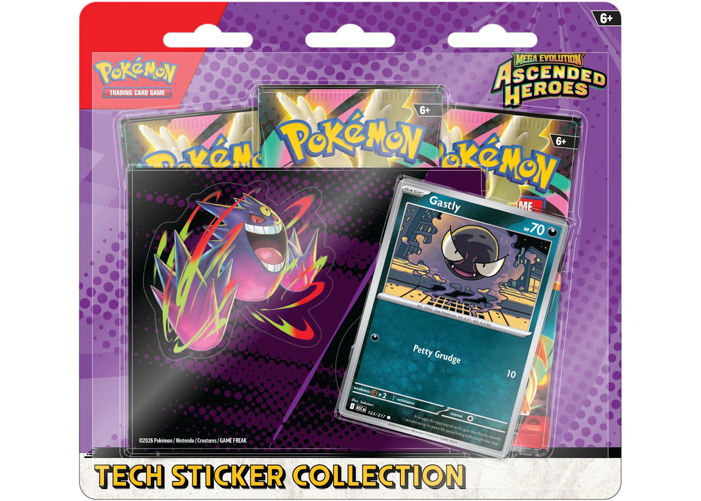 2026 Pokémon Mega Evolution Ascended Heroes Gastly Tech Sticker Collection -1