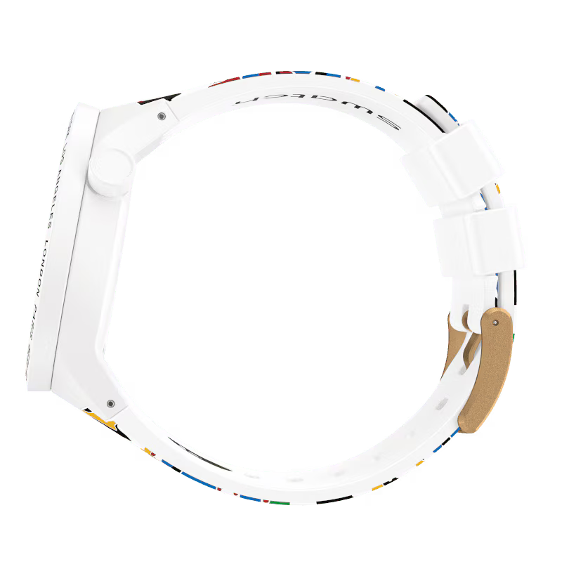 Swatch x Bape White Camo (Gold) side view
