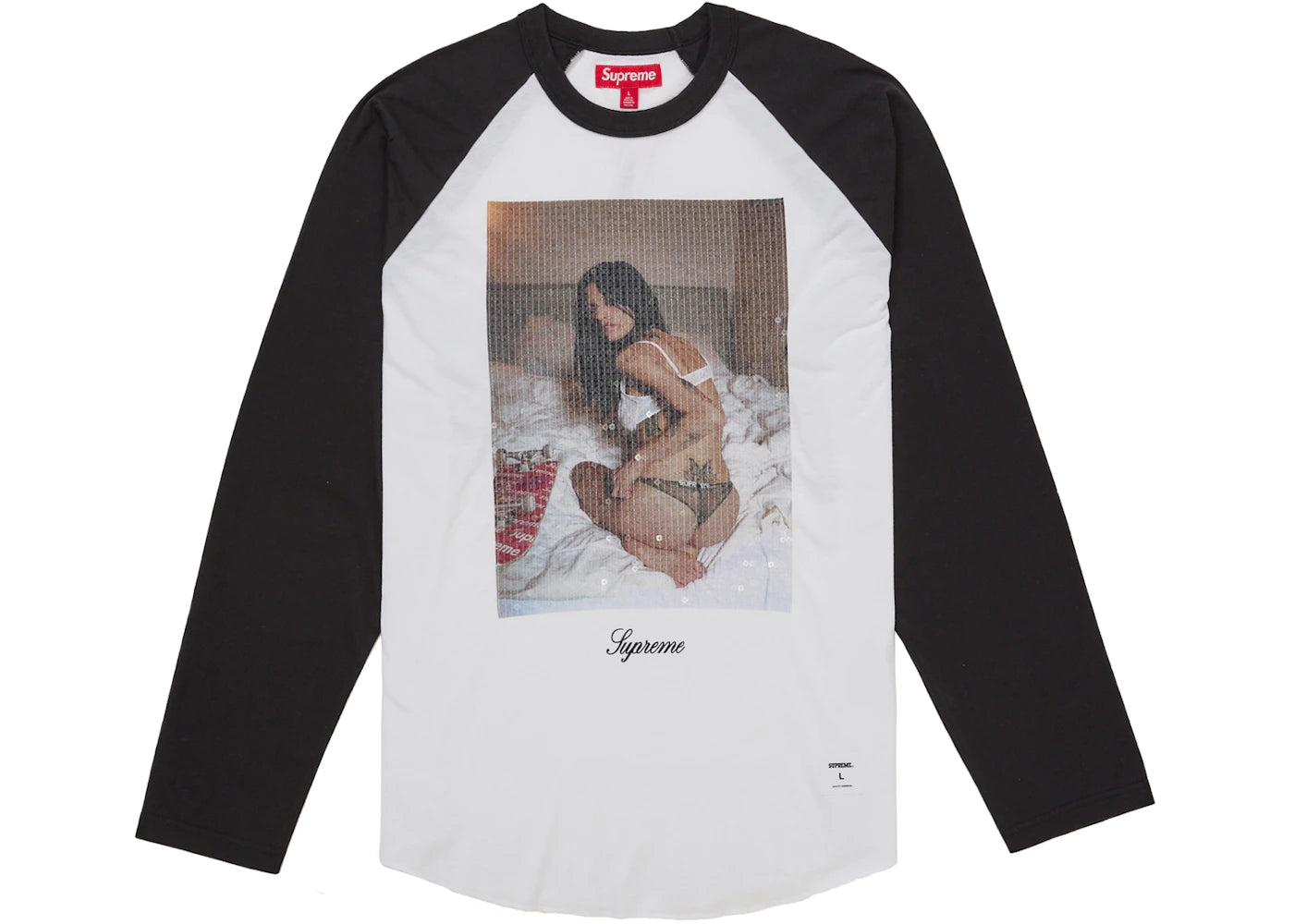 Supreme Larry Clark Sequin Raglan L/S Top Black -1