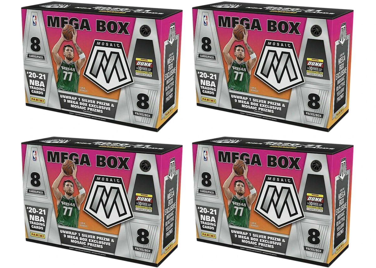 2020-21 Panini Mosaic Basketball Target Mega Box (Reactive Yellow Prizms) (8 Packs) 4x Lot -1