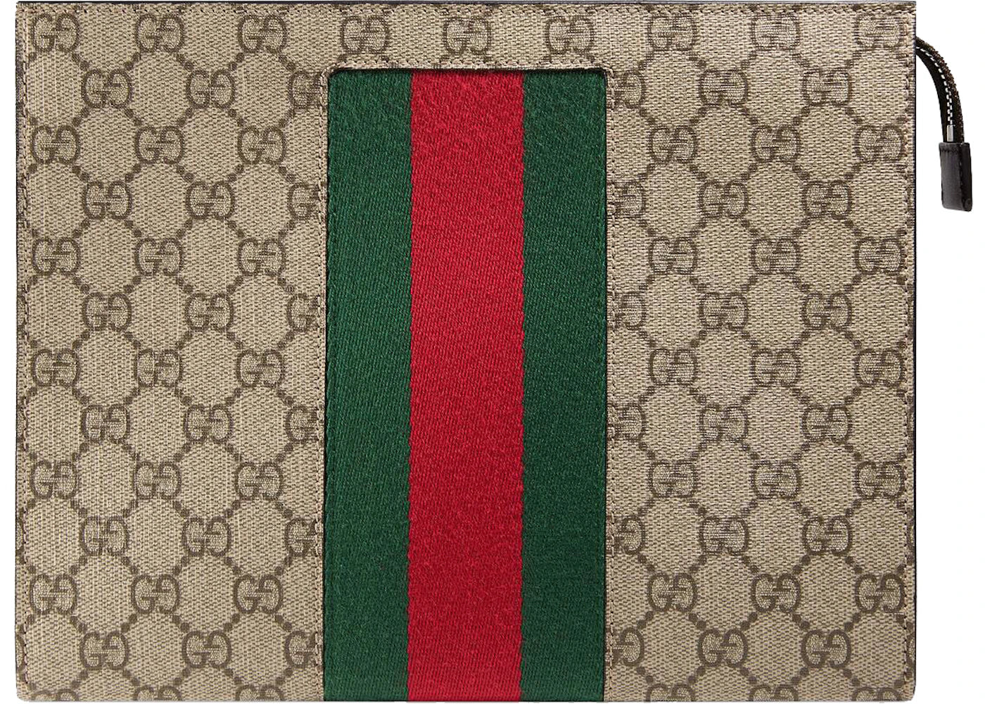 Gucci GG Supreme Web Pouch Beige/Ebony -1