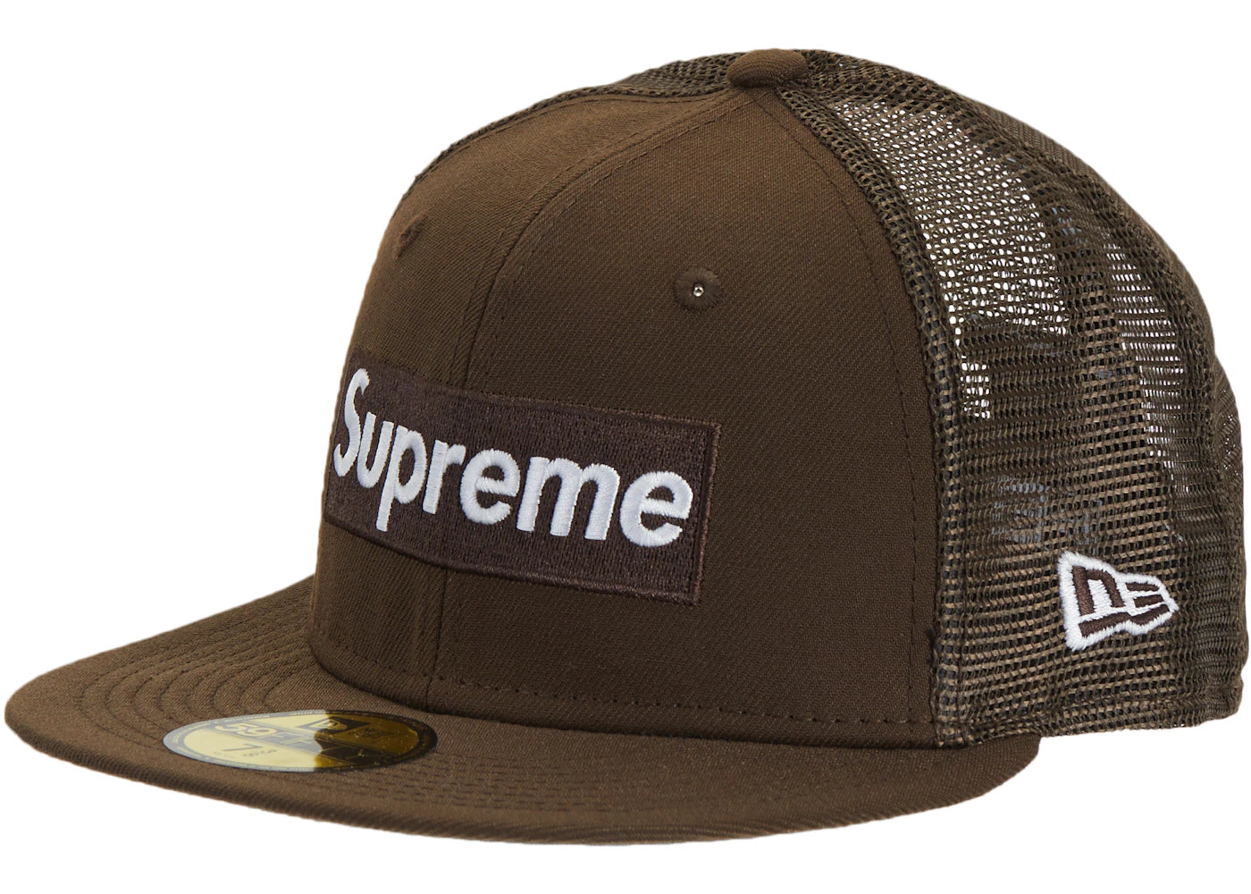 Supreme Box Logo Mesh Back New Era Brown -1