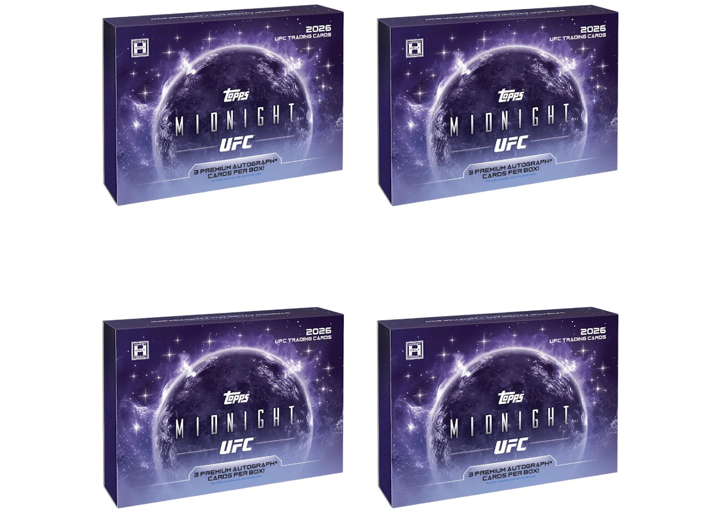 2026 Topps Midnight UFC Hobby Box 4x Lot -1