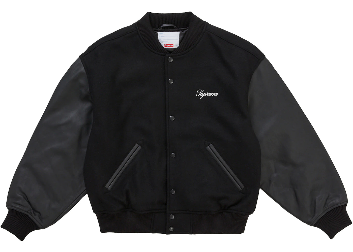 Supreme Cross Varsity Jacket Black -1