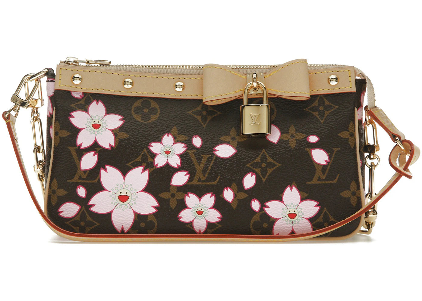 Louis Vuitton x Takashi Murakami Cherry Blossom Pochette Accessoires Sakura Brown -1