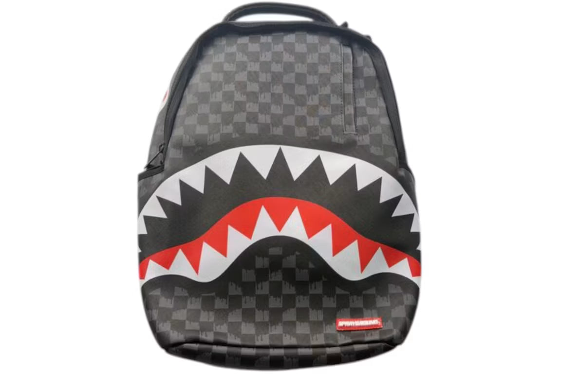 Sprayground Drip Check Shark Backpack Black front