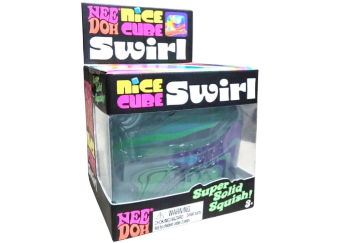 NeeDoh Nice Cube Swirl Super Squeeze! Green/Purple/Blue -1
