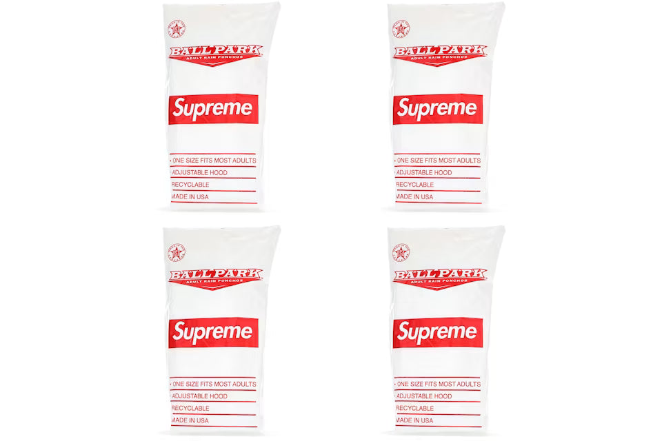 Supreme Ballpark Rain Poncho 4x Lot SS20 Season Gift