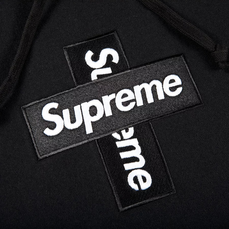 Black and white supreme hoodie on sale