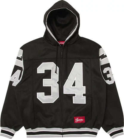 Supreme Football Zip Up Hooded Sweatshirt Black