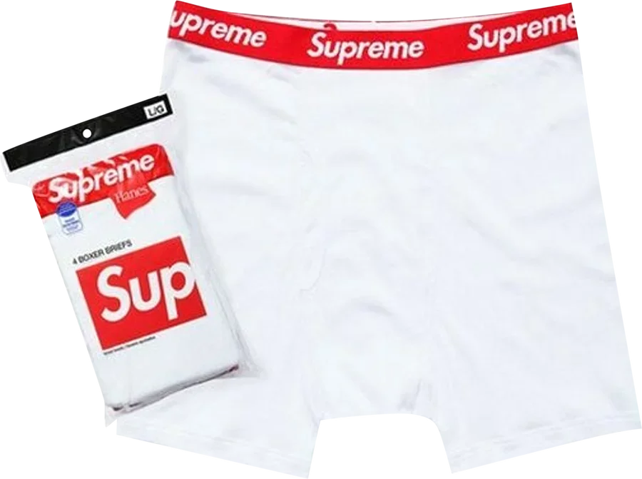 Supreme x Hanes Boxer Briefs 4pack セット Supreme Hanes Boxer Briefs (4 Pack) White