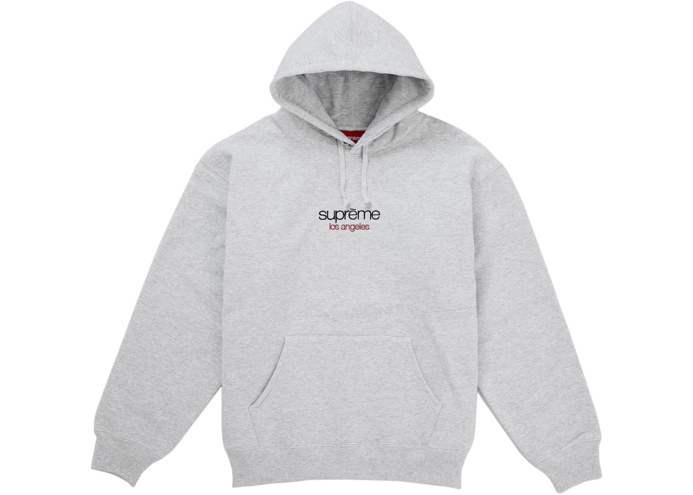 Supreme Classic Logo Los Angeles Shop Hooded Sweatshirt Heather Grey -1