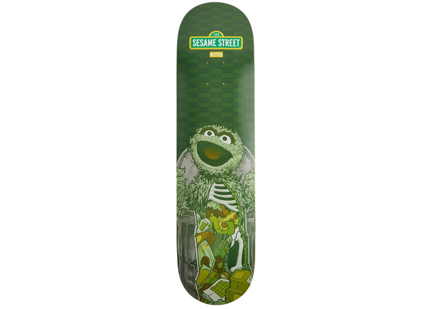 Kith x Sesame Street Oscar The Grouch Skateboard Deck Conifer -1