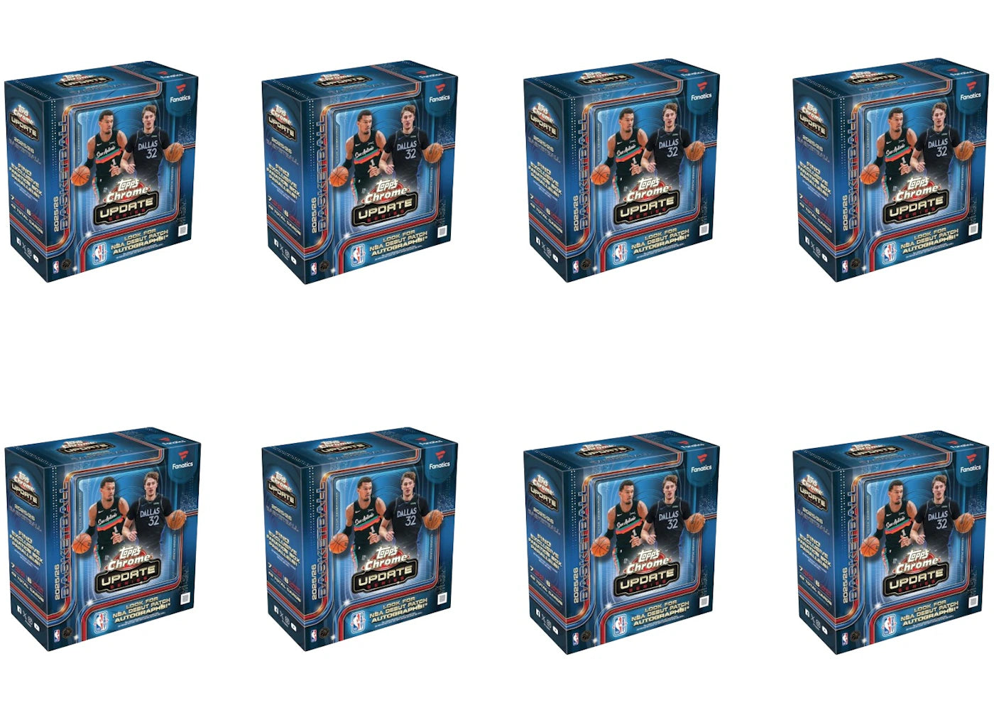2025-26 Topps Chrome Update Basketball Mega Box (Fanatics Exclusive) 8x Lot -1