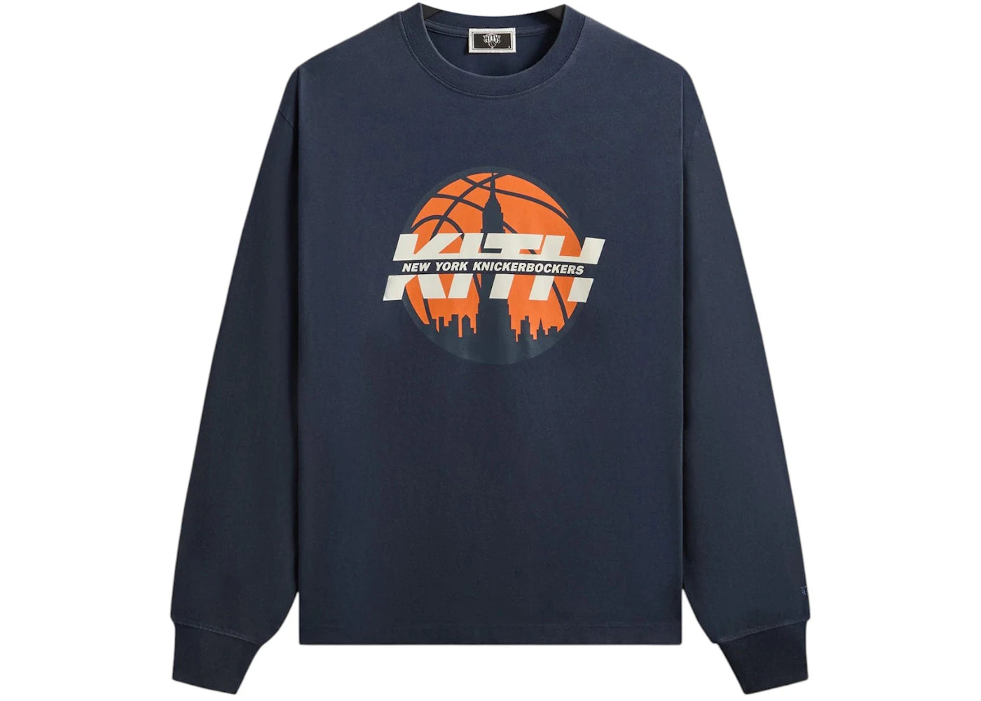 Kith x New York Knicks Knickerbockers Long Sleeve Quinn Vintage Tee Nocturnal -1