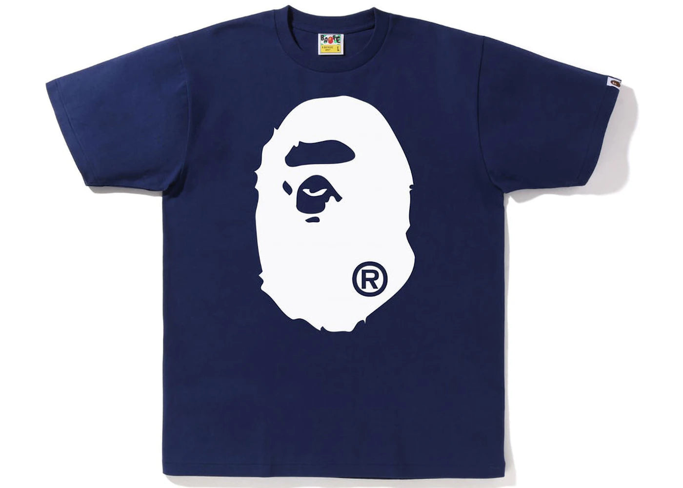 BAPE Bicolor Big Ape Head Tee Navy -1