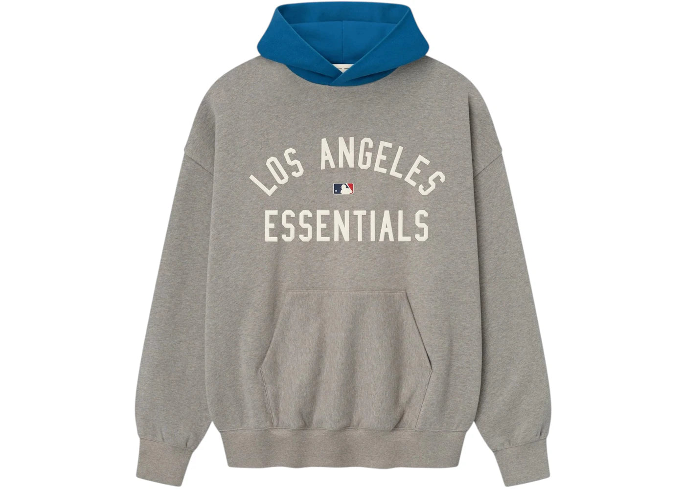 Fear of God Essentials Dodgers Sport Hoodie Concrete Heather/Blue Sapphire -1
