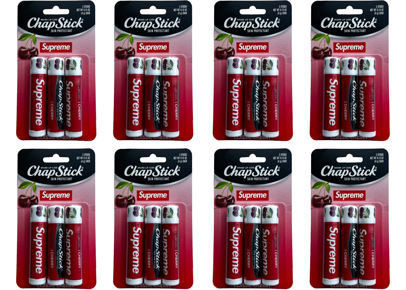 Supreme ChapStick 8x Lot (Not Fit For Human Use) Red -1