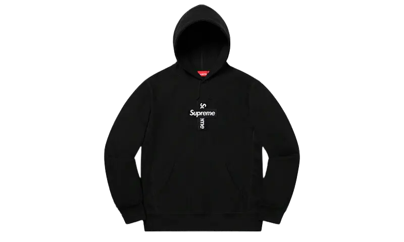 Supreme Cross Box Logo Hooded Sweatshirt Black - MTHOR SHOP