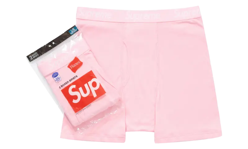 Supreme Hanes Boxer Briefs (2 Pack) Pink - MTHOR SHOP