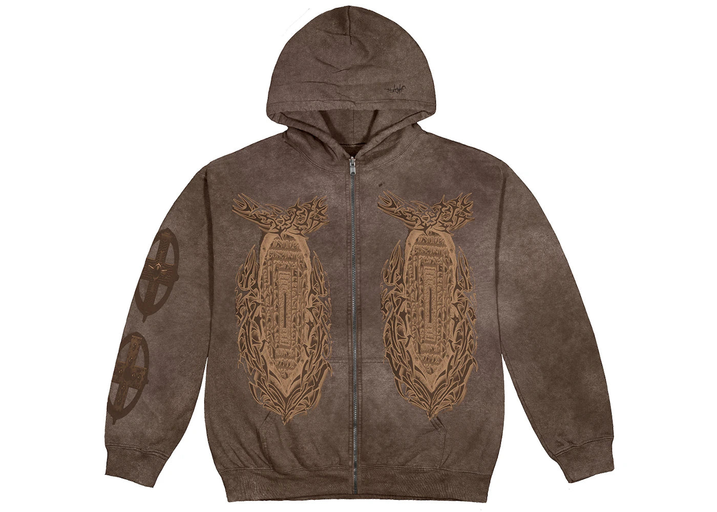 Travis Scott Utopia God's Country Zip Hoodie Brown 