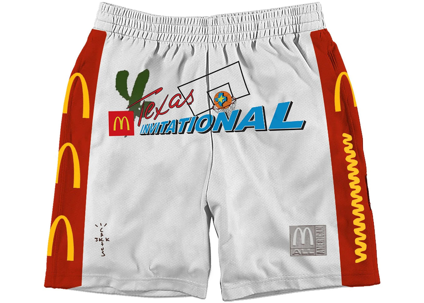 Travis Scott x McDonald's Cactus Jack All American Shorts White 