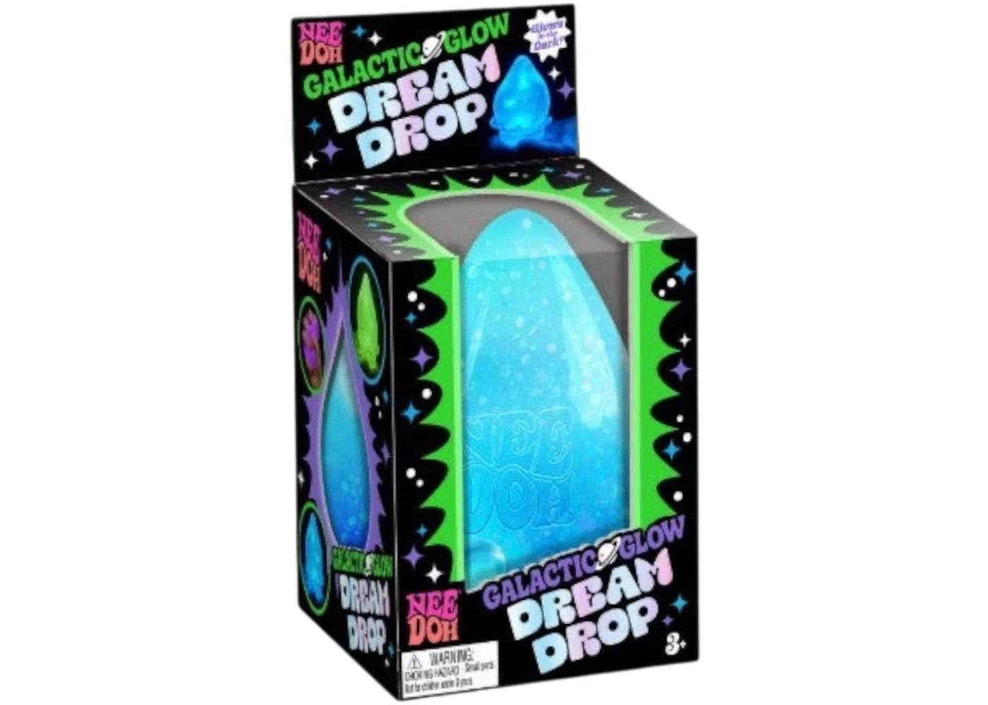 NeeDoh Galactic Glow Dream Drop Squishy Fidget Toy Galacti-Blue -1