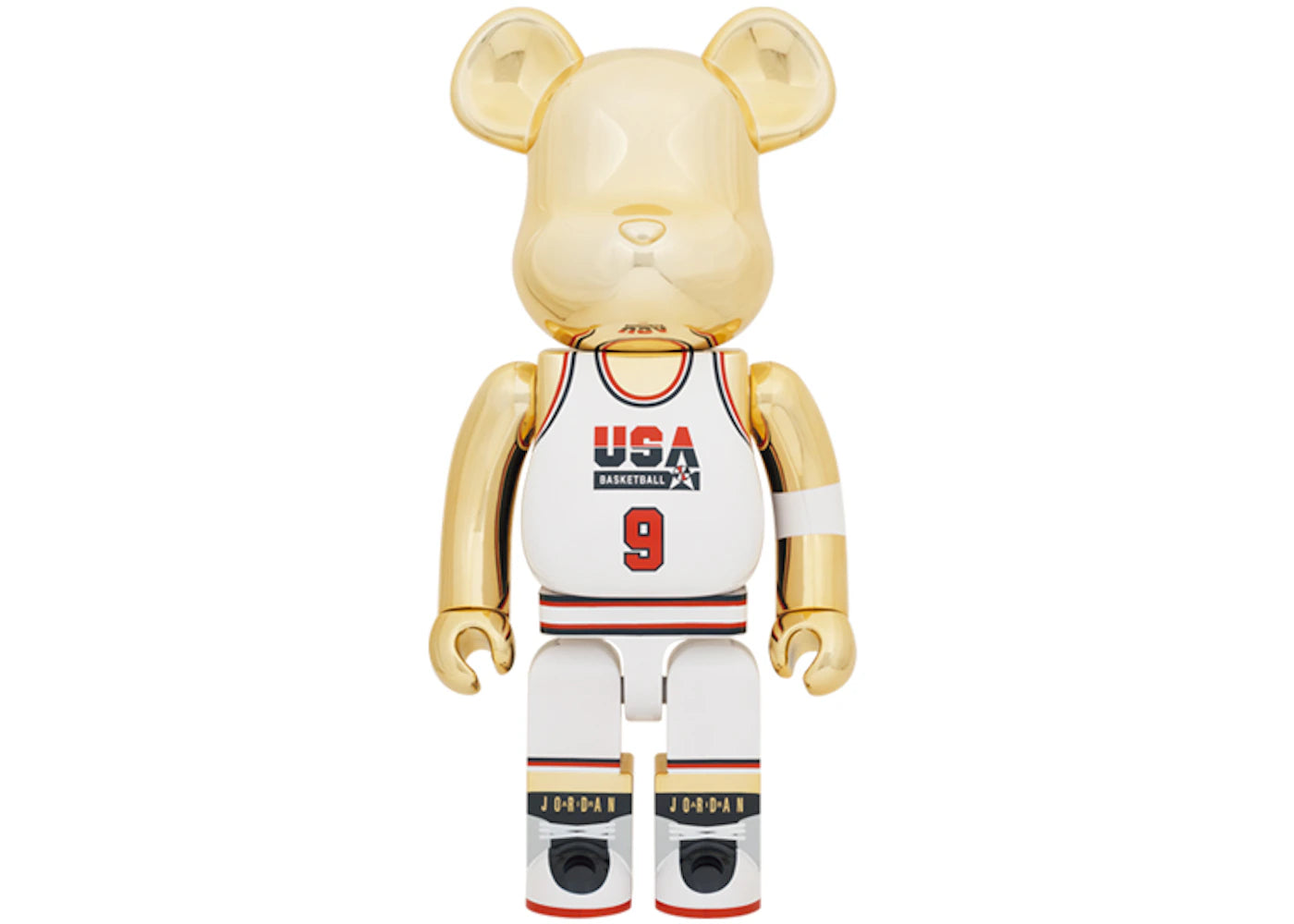 Bearbrick Michael Jordan 1992 Team USA (Dream Team) 1000% Gold Chrome -1