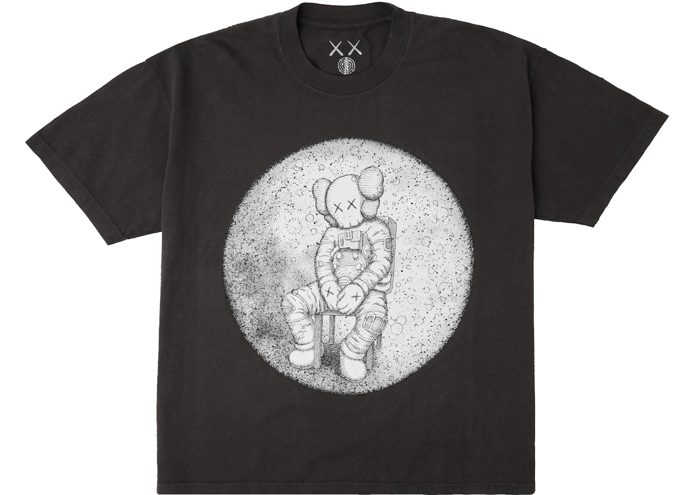 KAWS For Kid Cudi Moon Man Tee Vintage Black -1