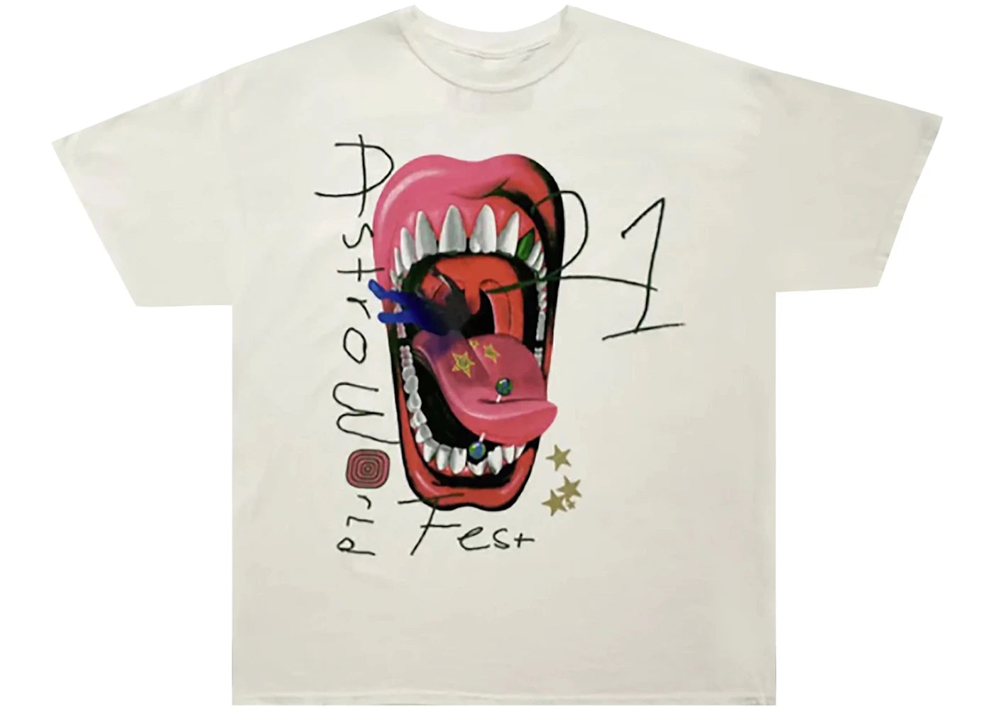 Travis Scott Mouth T-shirt White -1