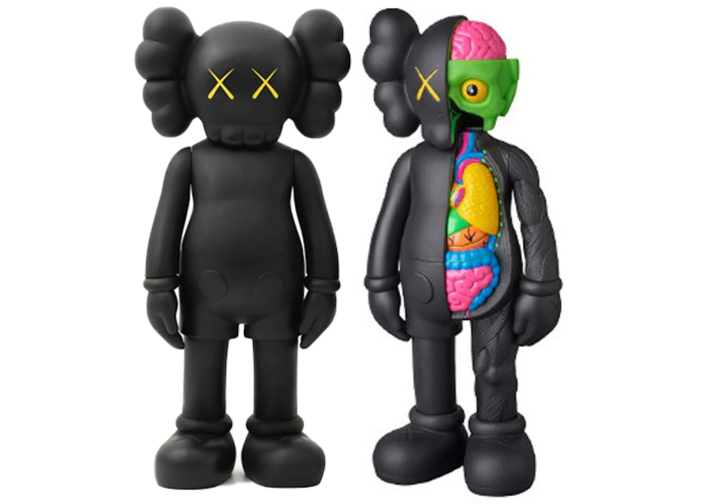 KAWS Companion Flayed Open Edition & Companion Open Edition Vinyl Figure Black Set -1