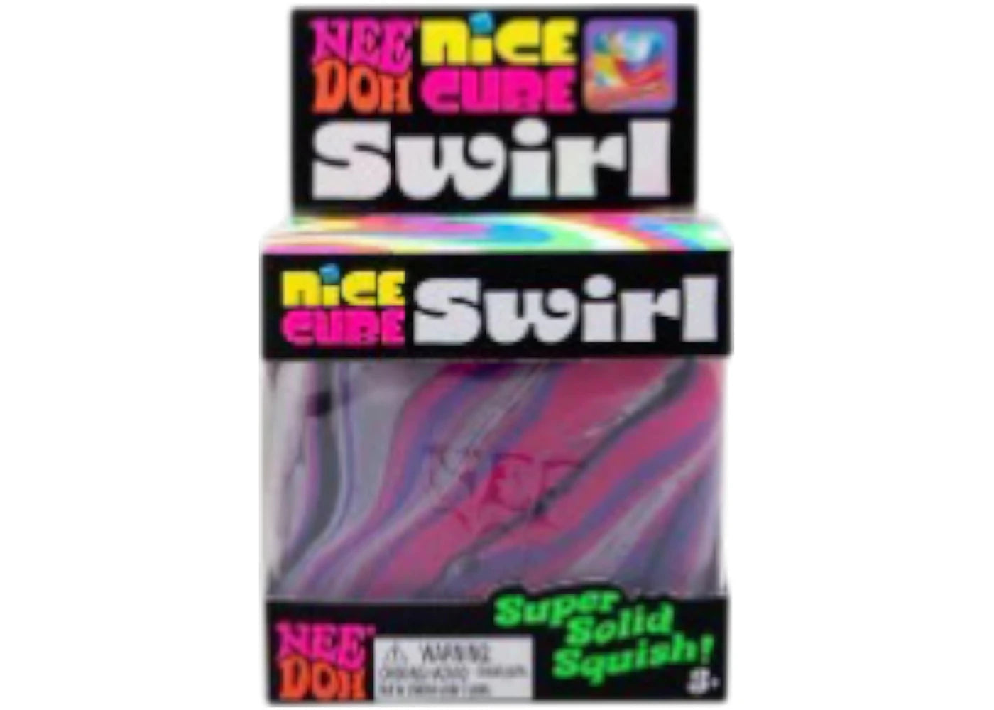 NeeDoh Nice Cube Swirl Super Squeeze! Pink/Purple/Black -1