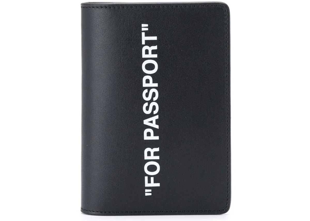 OFF-WHITE Quote Passport Holder "FOR PASSPORT" Black/White -1