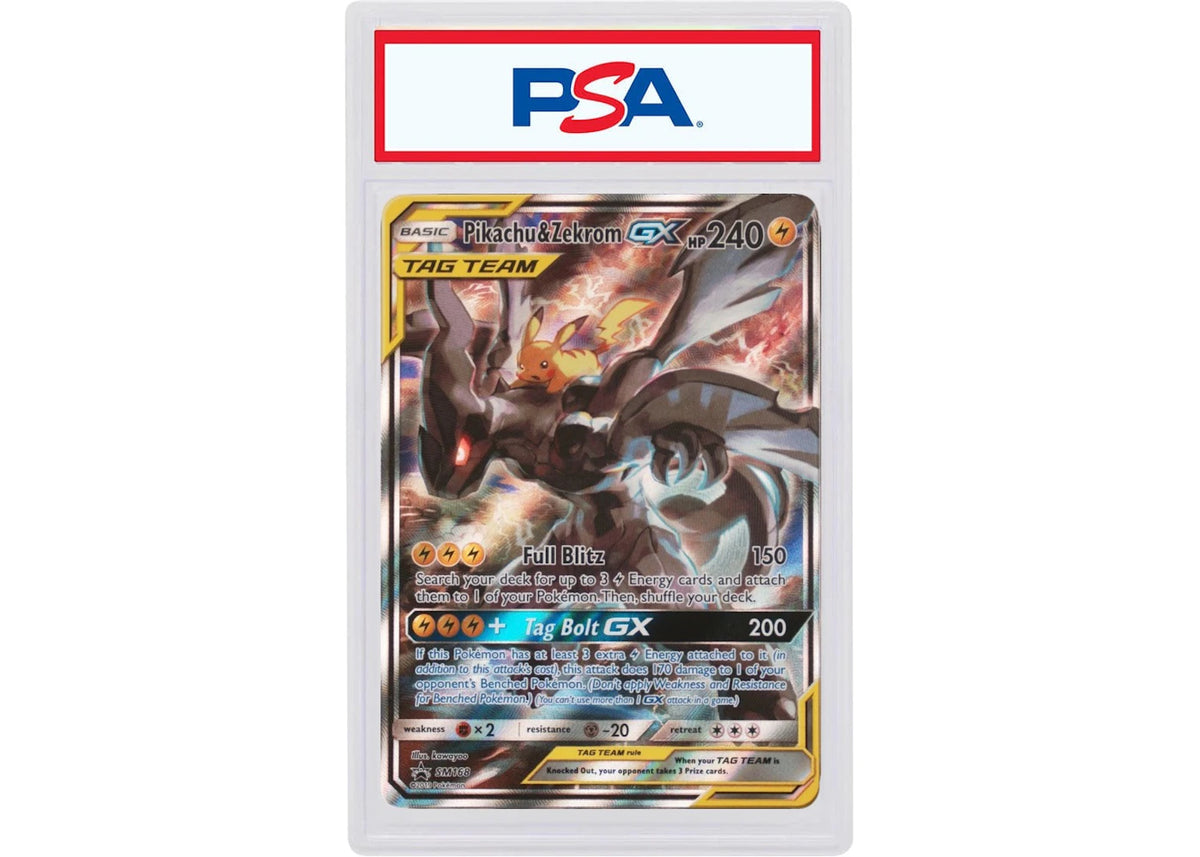 Pikachu & Zekrom GX 2019 Pokémon SM Black Star Promo Tag Team Tins Full Art #SM168 (PSA or BGS Graded) -1