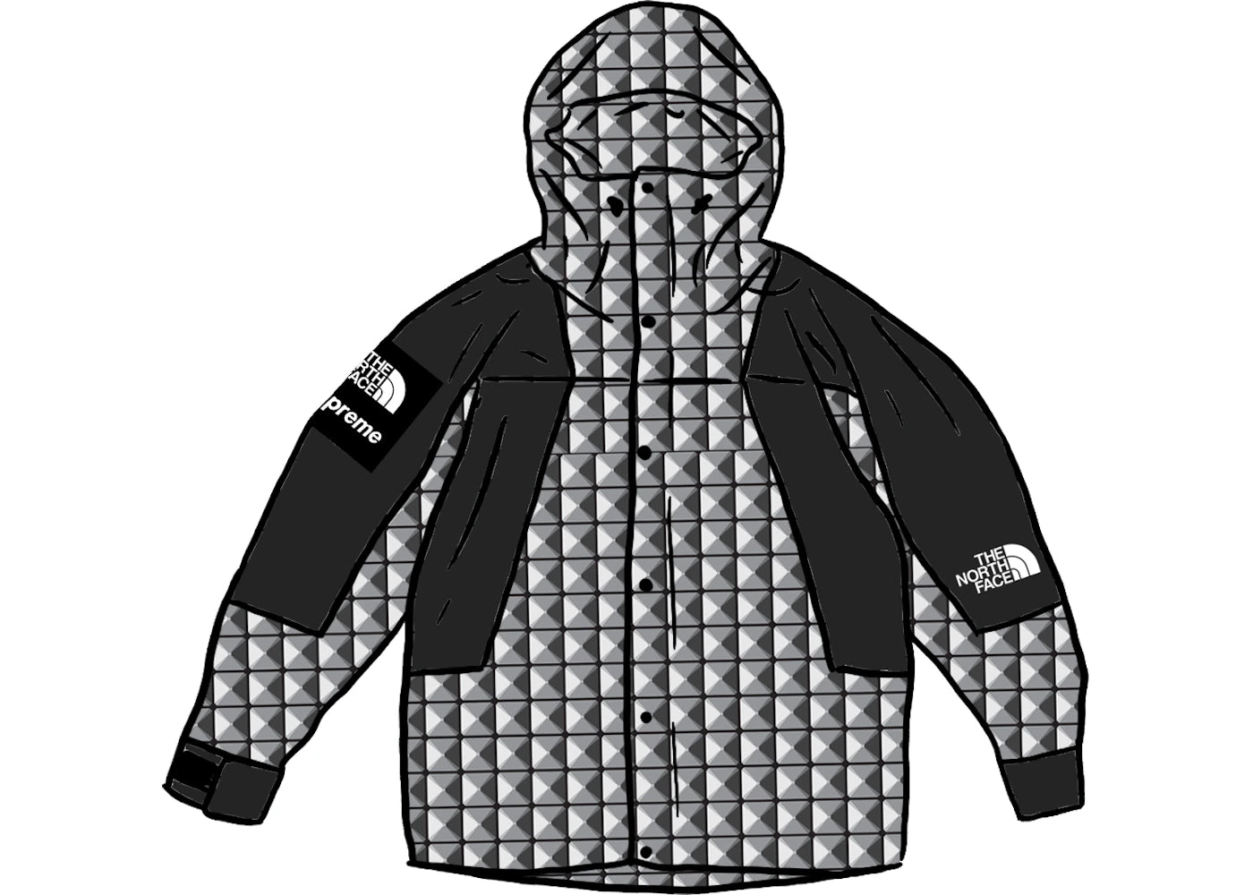 Supreme The North Face Studded Mountain Light Jacket Black -1