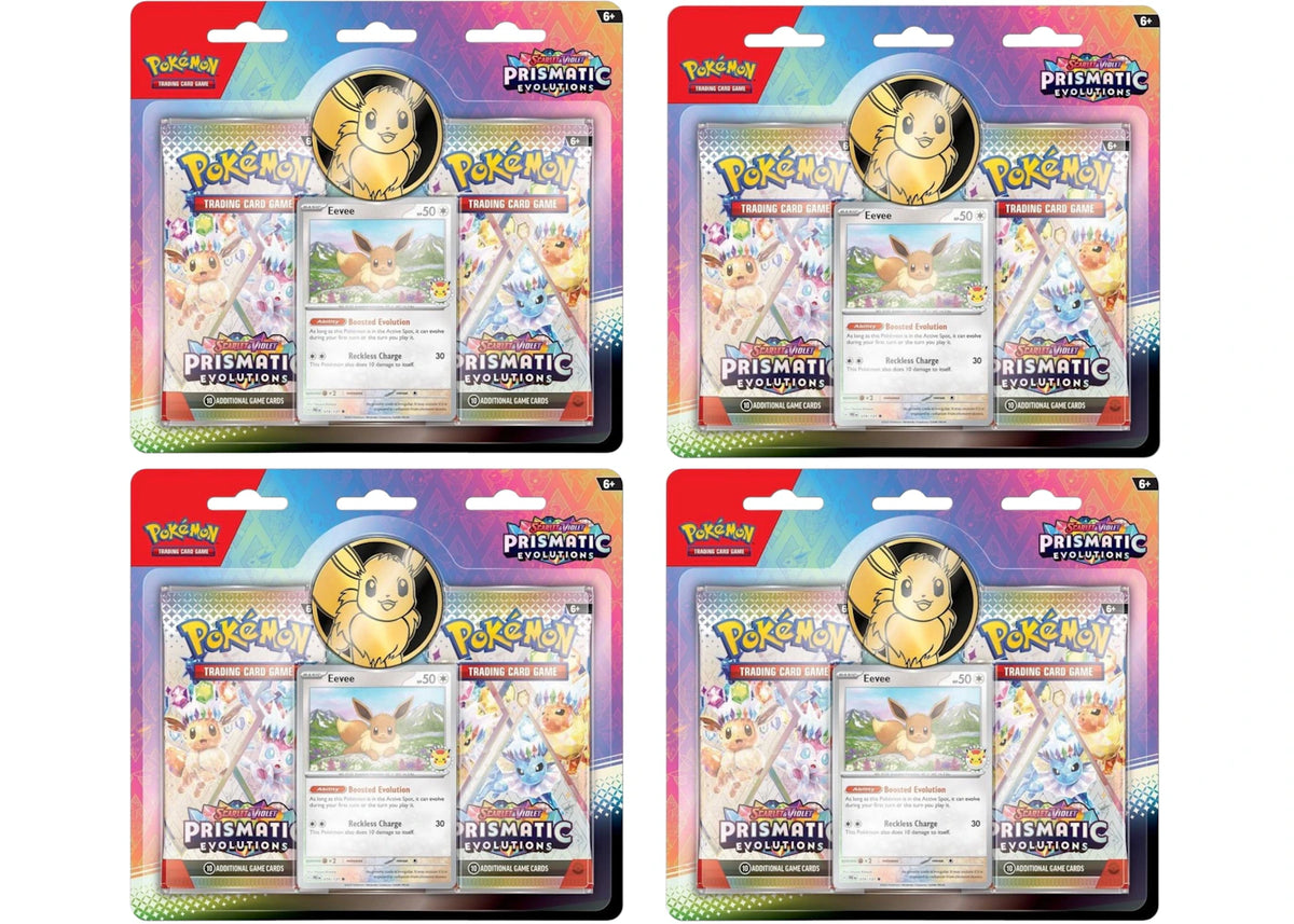 Pokémon Scarlet & Violet Prismatic Evolutions 2 Booster Pack Blister Box 4x Lot -1