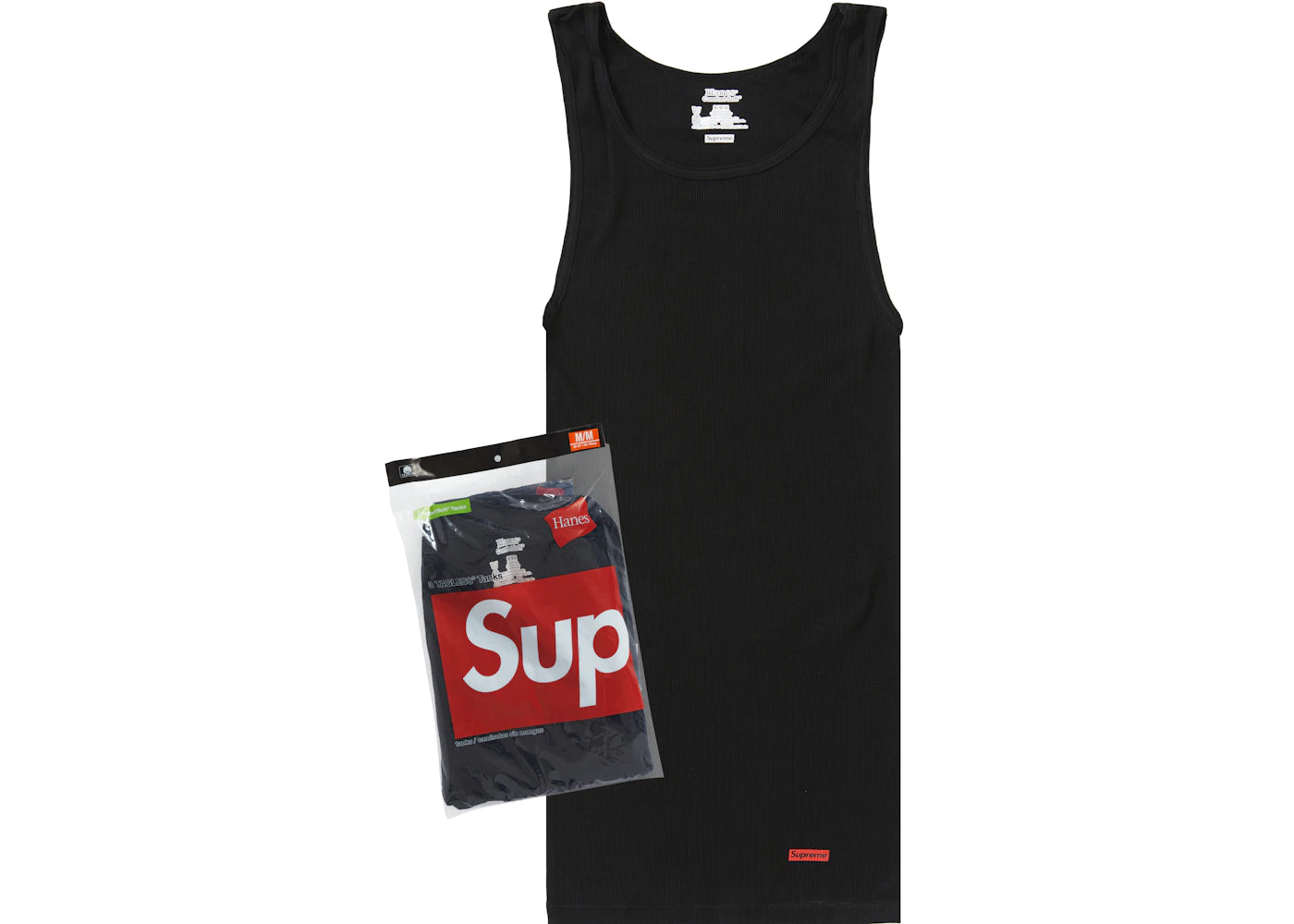 Supreme Hanes Tagless Tank Tops (3 Pack) Black -1